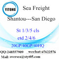 Shantou Port Sea Freight Versand nach San Diego